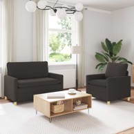 Set sofa 2 kom od tkanine, tamnosivi