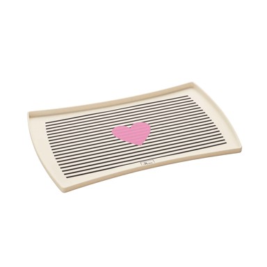 HUNTER Silikonska podloga za posude za hranu Biri, 48x30 cm, bijela, crna