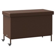 Vrtna kutija za pohranu s kotačima smeđa 110x55x73 cm poliratan