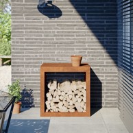 Stalak za drva za ogrjev 60 x 40 x 60 cm od čelika Cor-Ten