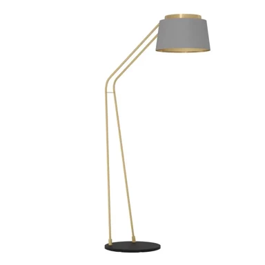 EGLO Stajaća lampa 1xe27 v1805, crna/mesing sivo sjenilo almerimar 390174