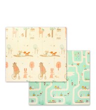 BABYONO Podloga za igru Dvostrana Animals, Road, 180x200 cm