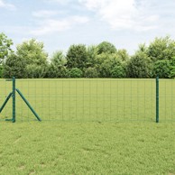 Euro ograda set od 2 čelik obložen prahom 10 x 0. 8 m, zelena