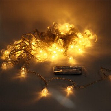 LED lampice, kuglice 1.7 cm, 100 LED, 15 m, topla bijela, IP44, daljinski