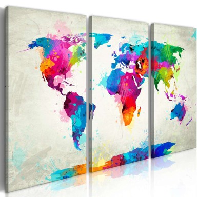 Slika World Map An Explosion of Colors 90x60