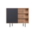 GAZZDA Crna/u prirodnoj boji niska komoda od punog hrasta, 118x100 cm Fina
