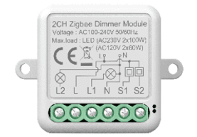 ZIGBEE Pametni prigušivač svjetla Tuya CH16, s dvije tipke