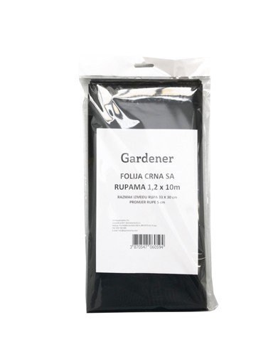 GREEN GARDEN Folija crna s rupama 10 m
