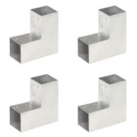 Spojnici za stupove u L-obliku 4 kom pocinčani metal 81 x 81 mm
