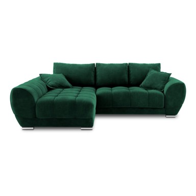 WINDSOR & CO SOFAS Zelena baršunasta kutna garnitura Nuage, lijevi kut, 285x192x92 cm