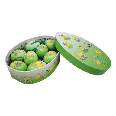Ukrasna uskrsna jaja u poklon-kutiji, zelena, 8 kom.