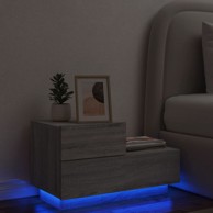 Noćni ormarić s LED svjetlima boja hrasta sonome 70x36x40,5 cm