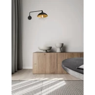 Zidna lampa Mirba, E27, IP20, crna i zlatna