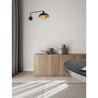 Zidna lampa Mirba, E27, IP20, crna i zlatna