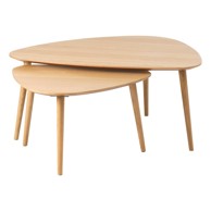 UNIQUE FURNITURE Stolići za kavu Adda set 2 kom 70x100 cm u dekoru hrasta u prirodnoj boji