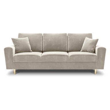 COSMOPOLITAN DESIGN Bež baršunasti sklopiva/s prostorom za odlaganje sofa 235 cm Kyoto, 235x100x88 cm