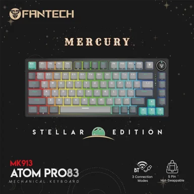 FANTECH Žična gaming mehanička tipkovnica Atom Pro 83, crveni switch, mercury