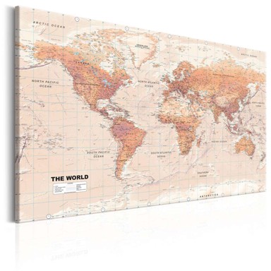 Slika World Map Orange World 120x80
