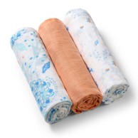 BABYONO Tetra pelene Muslin Cvijeće, boja breskve