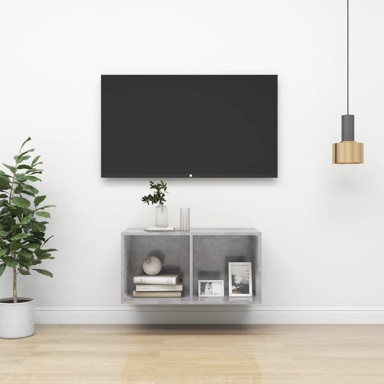 Zidni TV ormarić, boja betona, 37 x 37 x 72 cm, konstruirano drvo