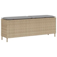 Vrtna klupa s jastukom, 110 x 30 x 40,5 cm, poliratan, bež