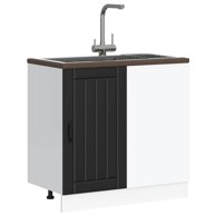 Donji ormarić za umivaonik Lucca crni konstruirano drvo
