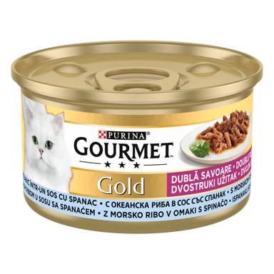 GOURMET GOLD Hrana za životinje COMP RIBA I ŠPINAT, 85 g