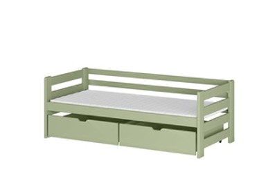 Drveni dječji krevet Ergo s ladicom, 180 x 80 cm, olive
