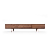 GAZZDA Smeđa TV komoda od punog hrasta 220x45x45 cm Fawn