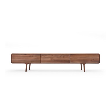 GAZZDA Smeđa TV komoda od punog hrasta 220x45x45 cm Fawn
