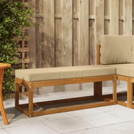Vanjska stolica klupa s jastukom 115 x 43 x 37 cm, prirodna i bež