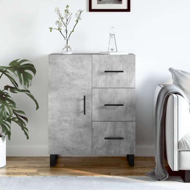 Komoda od konstruiranog drva, 69,5 x 34 x 90 cm, beton siva