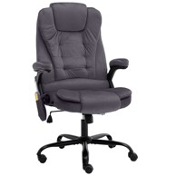 Masažna radna stolica uredska baršunasta s funkcijom masaže, tamnosiva