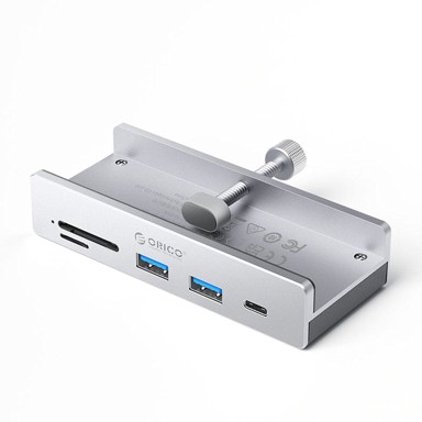 ORICO USB-C Hub MH5PC, USB-C/USB-A, SD, microSD, sa stezaljkom, srebrni