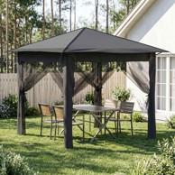 Gazebo s 4 bočne stranice 2,6 x 2,6 m, svjetlosivi i antracit