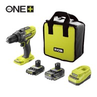 RYOBI Akumulatorska udarna bušilica-odvijač, R18PD3-242S, 18 V ONE+, 2 baterije, punjač