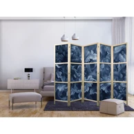Japanski paravan Abstract Ornaments - Dark Blue Victorian Leaves 225 x 172
