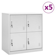 Ormarići s ključem 5 kom svjetlosivi 90 x 45 x 92,5 cm čelični