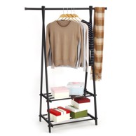 MODERNHOME Stalak za odjeću s policama, crni