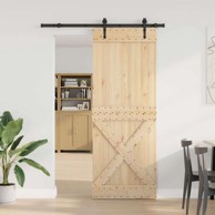 Klizna vrata Narvik, 85 x 210 cm, 152,5 cm, prirodna i crna