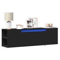 Zidni TV ormarić s LED svjetlima crni 135x31x39,5 cm