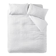 CATHERINE LANSFIELD Posteljina Folkstone Geo za bračni/produženi krevet 230x220 cm Bijela