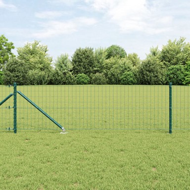 Euro ograda s 7 čepovima 0. 6x10 m, čelik, zelena 