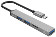 ORICO USB hub AH-12F, USB-C, 1x USB-A 3.0, 2x USB-A 2.0, 1x TF, siva