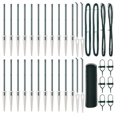 Heksagonalna ograda 0. 8x50 m čelik, zelena