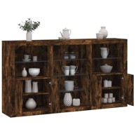 Komoda s LED svjetlima boja dimljenog hrasta 181 5x37x100 cm , dimljeni hrast