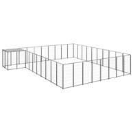 Kavez za pse crni 25,41 m² čelični