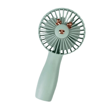 LUNIKS Prijenosni stolni USB ventilator s lampom, zeleni