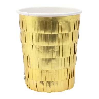 MERI MERI Papirnate jednokratne čaše GOLD FRINGE PARTY, set, 8 kom