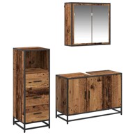 Set namještaja za kupaonicu, 3 kom, 90 x 33 x 60 cm, staro drvo
